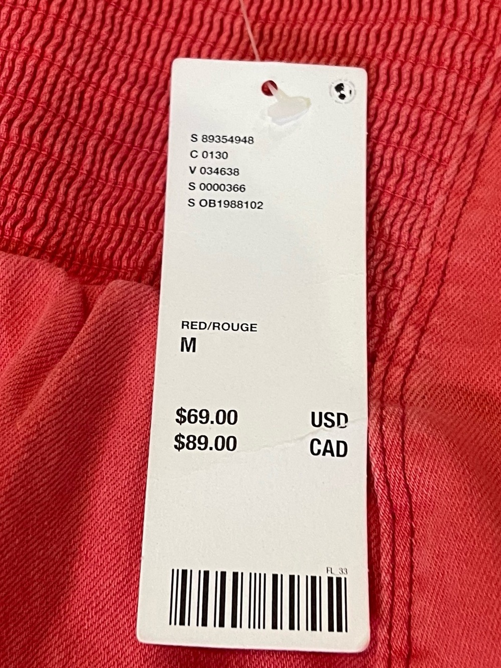 NWT Kimchi Blue Hailey Halter Denim Mini Dress Red Medium - Picture 9 of 10